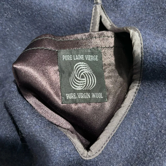 AQUASCUTUM Sz 40 Wool Removable Lining Herringbone Shoulder Pads Mid-Length Coat - Picture 12 of 16